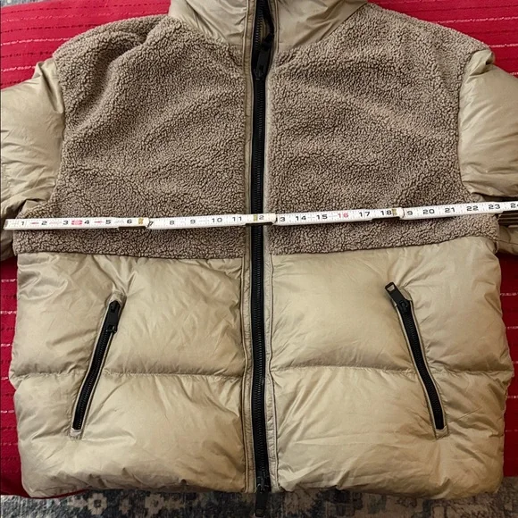 Massimo Dutti Feather down filled puffer jacket brown and tan Med. Like New. - Picture 15 of 16